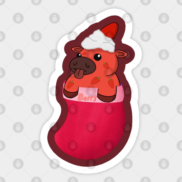 Stuffed Berry! - CowLick Sticker by Atomic Lunchbox